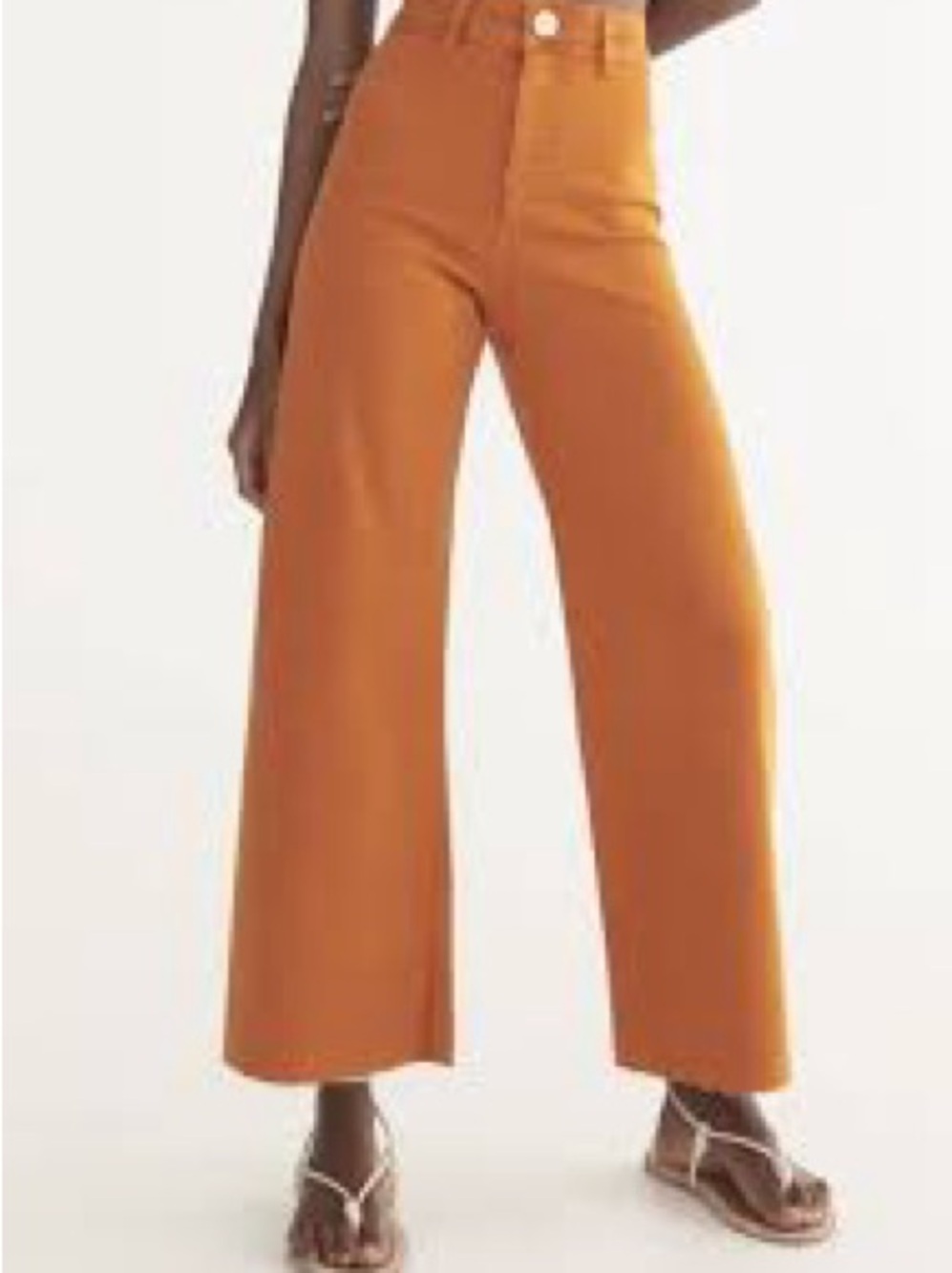 Zara Wide-Leg High-Rise Pants in Orange